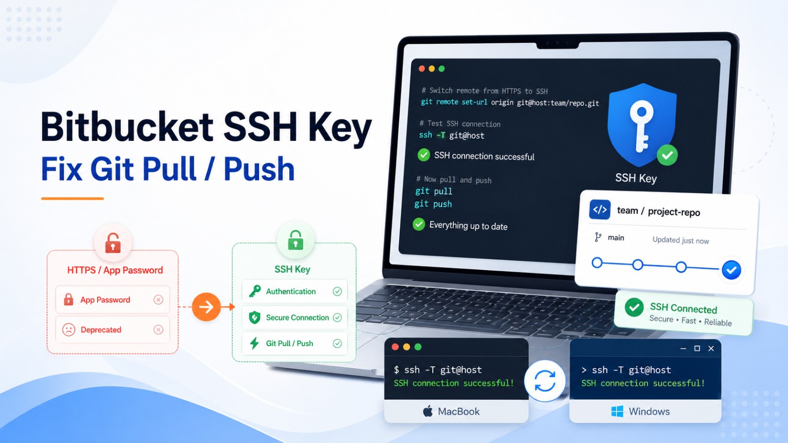 Bitbucket App Password Deprecated: Set Up SSH Key to Fix Git Pull and Git Push